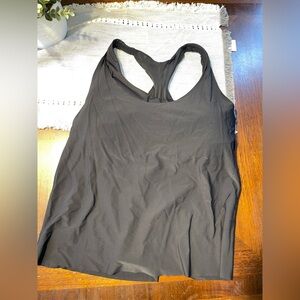 Athleta Tank Top XL Black Built In Bra Racerback Athletic Workout Top